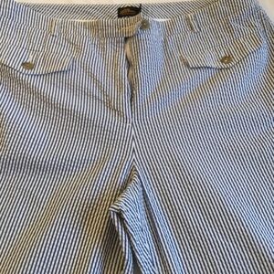 LLBean seersucker wide leg trousers